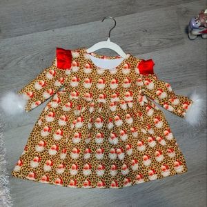 Animal print Christmas Santa dress Marabou for trim